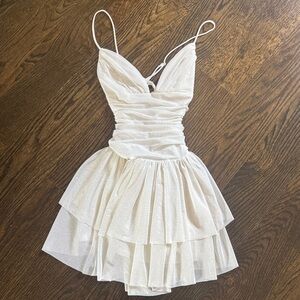 Lucy in the Sky White Layered Mini Dress